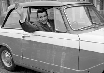 Johnny Byrne waves to his wife Johnny Byrne waves to his wife